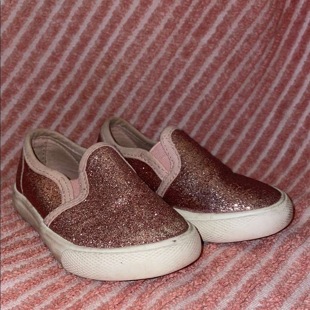 Cat & Jack Pink Glitter Slip-On Sneakers